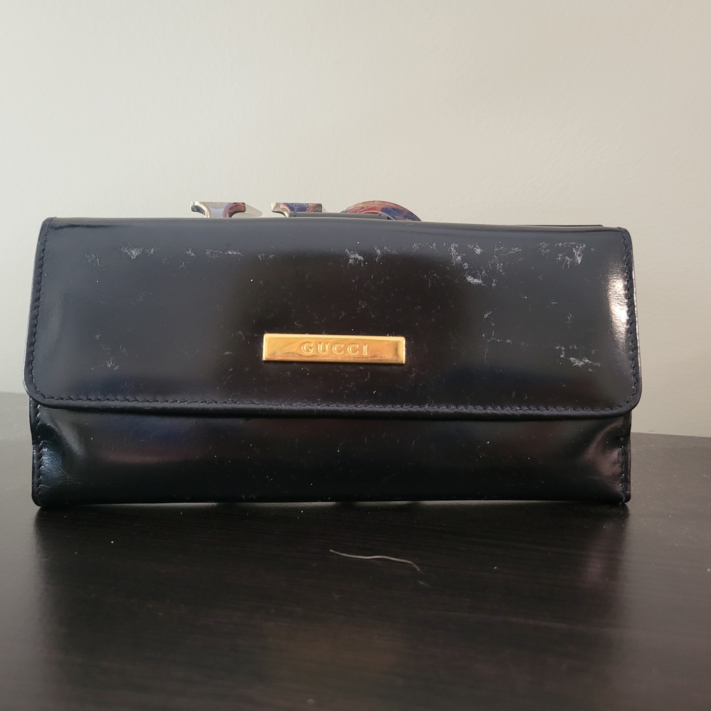 Gucci Tom Ford Black Leather Long Wallet